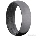 7 mm wide Domed Tantalum band featuring a Forged Carbon Fiber sleeve. - Diamonds By Rothschild