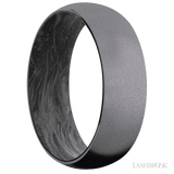 7 mm wide Domed Tantalum band featuring a Forged Carbon Fiber sleeve. - Diamonds By Rothschild