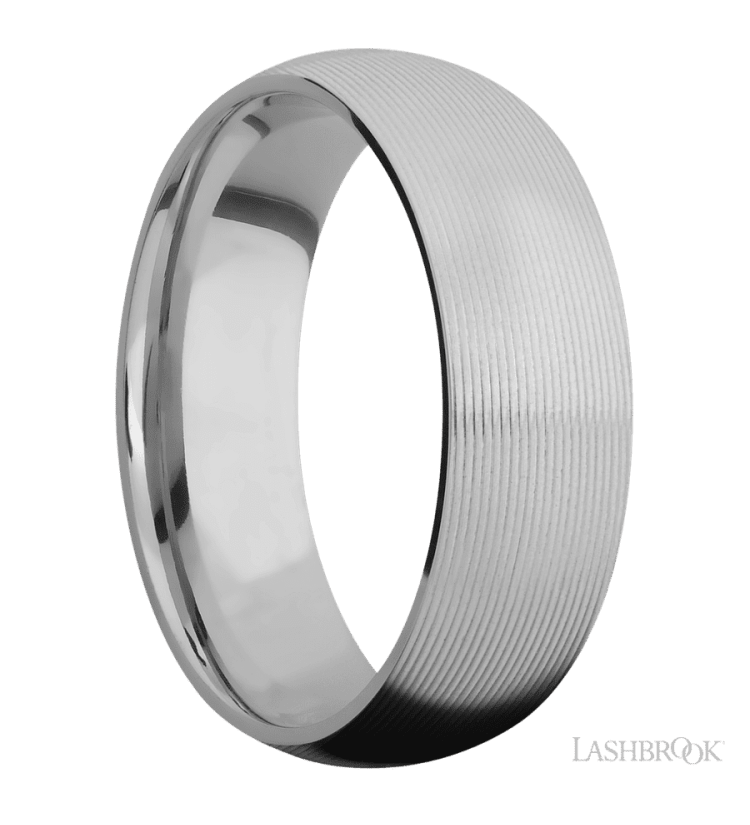 7 mm wide Domed Titanium band. - Diamonds By Rothschild