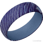 7 mm wide Domed Titanium Damascus band featuring a Crushed Orchid sleeve. - Diamonds By Rothschild