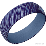 7 mm wide Domed Titanium Damascus band featuring a Crushed Orchid sleeve. - Diamonds By Rothschild
