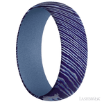 7 mm wide Domed Titanium Damascus band featuring a Crushed Orchid sleeve. - Diamonds By Rothschild
