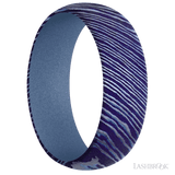 7 mm wide Domed Titanium Damascus band featuring a Crushed Orchid sleeve. - Diamonds By Rothschild