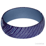 7 mm wide Domed Titanium Damascus band featuring a Crushed Orchid sleeve. - Diamonds By Rothschild