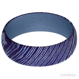 7 mm wide Domed Titanium Damascus band featuring a Crushed Orchid sleeve. - Diamonds By Rothschild