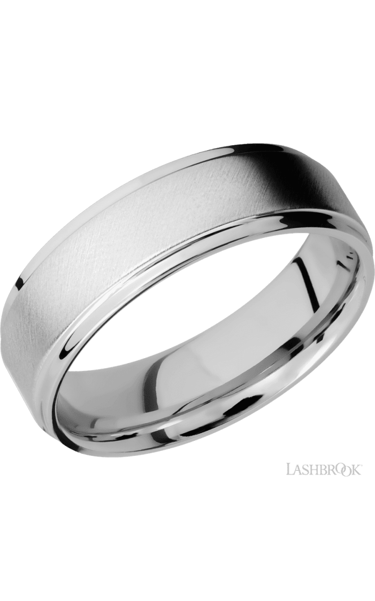 7 mm wide Flat Grooved Edges Cobalt Chrome band. - Diamonds By Rothschild
