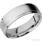 7 mm wide Flat Grooved Edges Cobalt Chrome band. - Diamonds By Rothschild