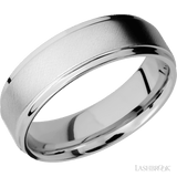 7 mm wide Flat Grooved Edges Cobalt Chrome band. - Diamonds By Rothschild