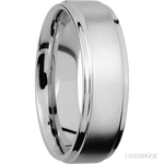 7 mm wide Flat Grooved Edges Cobalt Chrome band. - Diamonds By Rothschild