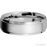 7 mm wide Flat Grooved Edges Cobalt Chrome band. - Diamonds By Rothschild