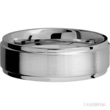 7 mm wide Flat Grooved Edges Titanium band. - Diamonds By Rothschild