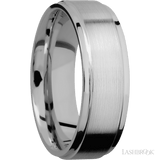 7 mm wide Flat Grooved Edges Titanium band. - Diamonds By Rothschild