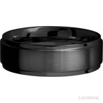 7 mm wide Flat Grooved Edges Zirconium band. - Diamonds By Rothschild