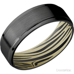 7 mm wide Flat Grooved Edges Zirconium band featuring a Bright Nickel sleeve. - Diamonds By Rothschild