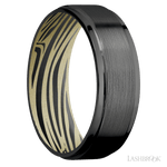 7 mm wide Flat Grooved Edges Zirconium band featuring a Bright Nickel sleeve. - Diamonds By Rothschild