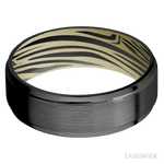 7 mm wide Flat Grooved Edges Zirconium band featuring a Bright Nickel sleeve. - Diamonds By Rothschild