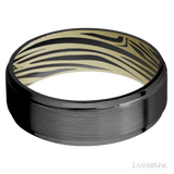 7 mm wide Flat Grooved Edges Zirconium band featuring a Bright Nickel sleeve. - Diamonds By Rothschild