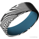 7 mm wide Flat Sunset band featuring a Royal Blue sleeve. - Diamonds By Rothschild