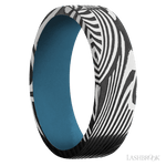 7 mm wide Flat Sunset band featuring a Royal Blue sleeve. - Diamonds By Rothschild