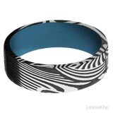 7 mm wide Flat Sunset band featuring a Royal Blue sleeve. - Diamonds By Rothschild