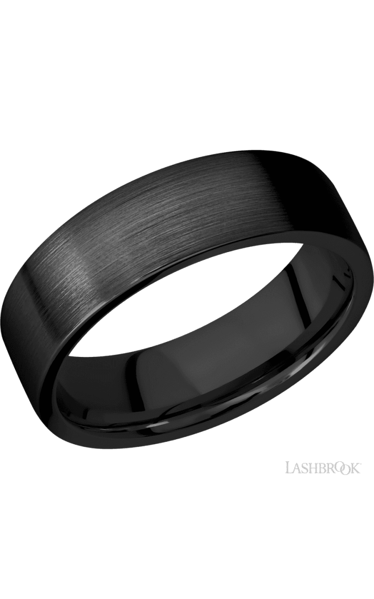7 mm wide Flat Zirconium band. - Diamonds By Rothschild