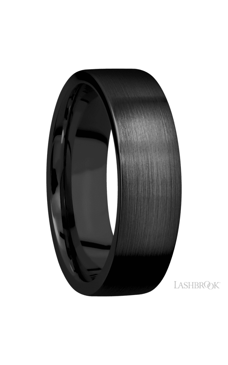 7 mm wide Flat Zirconium band. - Diamonds By Rothschild