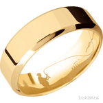 7 mm wide High Bevel 14K Yellow Gold band. - Diamonds By Rothschild