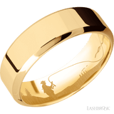 7 mm wide High Bevel 14K Yellow Gold band. - Diamonds By Rothschild