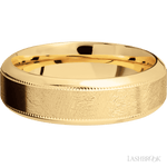 7 mm wide High Bevel Milgrain 14K Yellow Gold band. - Diamonds By Rothschild