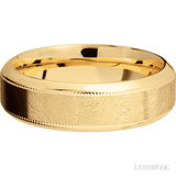 7 mm wide High Bevel Milgrain 14K Yellow Gold band. - Diamonds By Rothschild