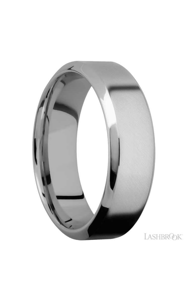 7 mm wide High Bevel Titanium band. - Diamonds By Rothschild