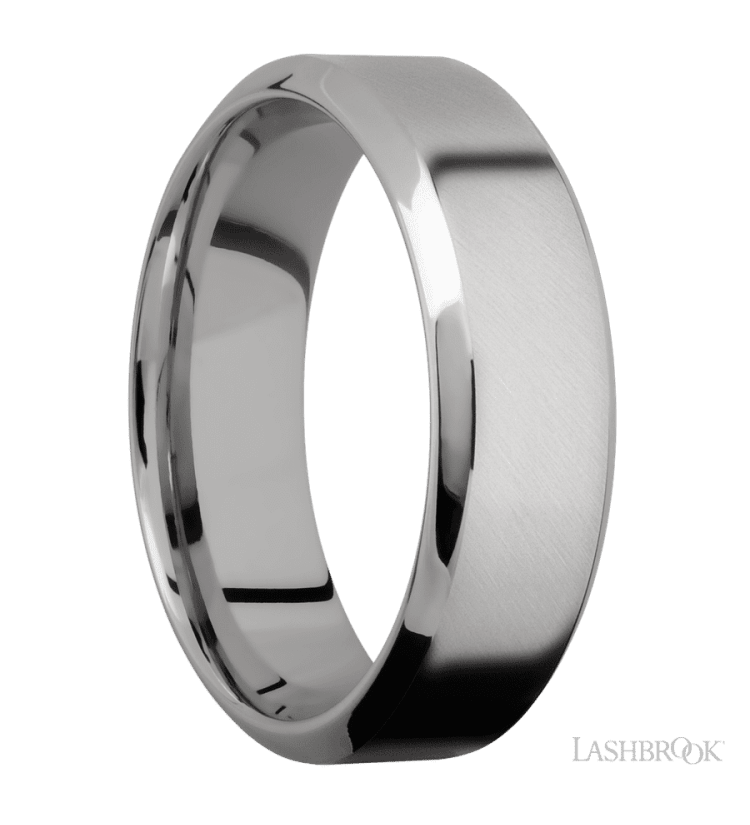 7 mm wide High Bevel Titanium band. - Diamonds By Rothschild