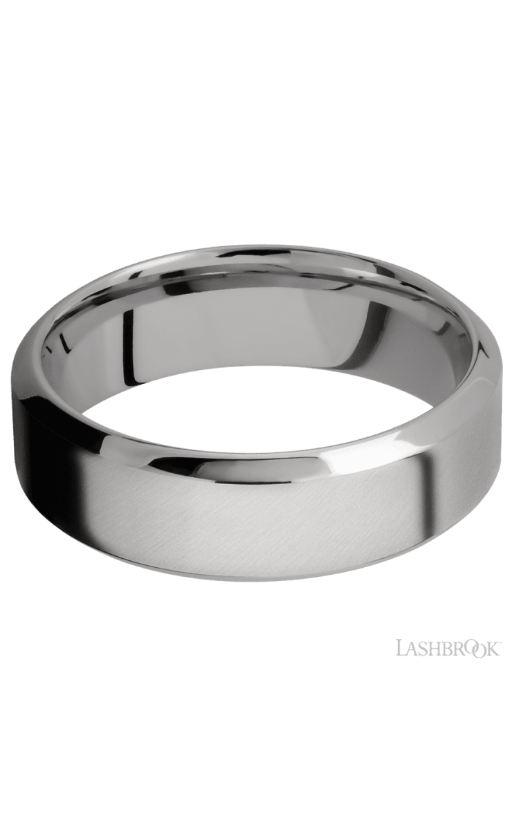 7 mm wide High Bevel Titanium band. - Diamonds By Rothschild