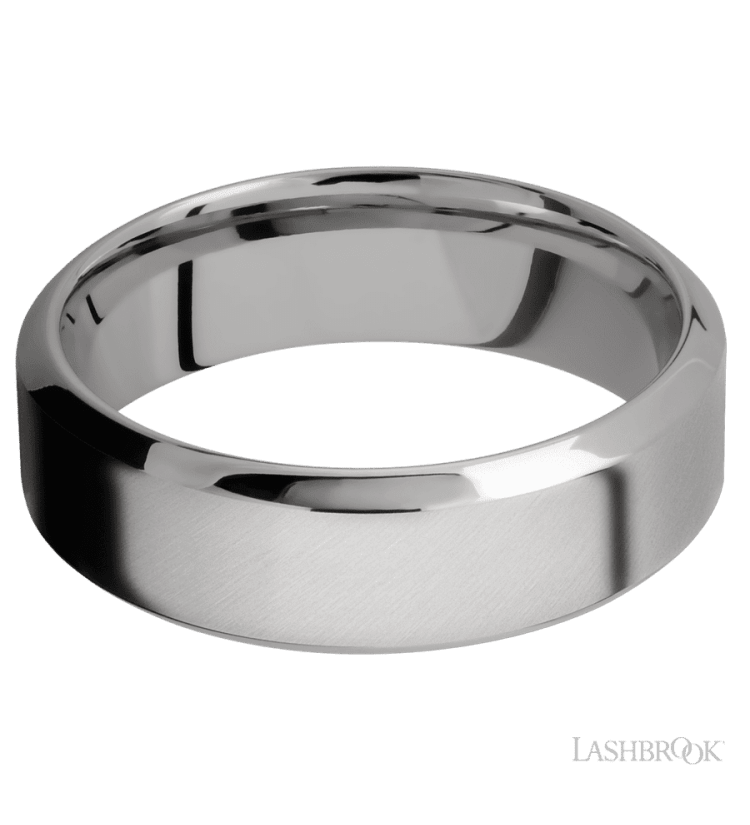 7 mm wide High Bevel Titanium band. - Diamonds By Rothschild
