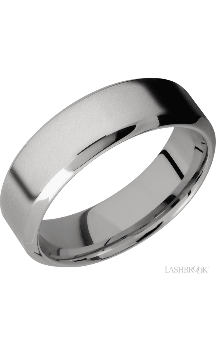 7 mm wide High Bevel Titanium band. - Diamonds By Rothschild