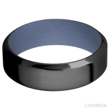 7 mm wide High Bevel Zirconium band featuring a Crushed Orchid sleeve. - Diamonds By Rothschild