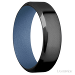 7 mm wide High Bevel Zirconium band featuring a Crushed Orchid sleeve. - Diamonds By Rothschild