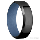 7 mm wide High Bevel Zirconium band featuring a Crushed Orchid sleeve. - Diamonds By Rothschild