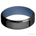 7 mm wide High Bevel Zirconium band featuring a Crushed Orchid sleeve. - Diamonds By Rothschild