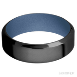 7 mm wide High Bevel Zirconium band featuring a Crushed Orchid sleeve. - Diamonds By Rothschild