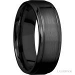 7 mm wide Stepped Bevel Zirconium band. - Diamonds By Rothschild