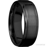 7 mm wide Stepped Bevel Zirconium band. - Diamonds By Rothschild