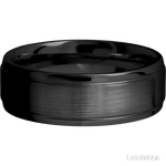 7 mm wide Stepped Bevel Zirconium band. - Diamonds By Rothschild