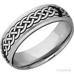 7 mm wide/Domed Stepped Down Edges/Cobalt Chrome band with a laser carved Celtic 9 pattern. - Diamonds By Rothschild