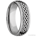 7 mm wide/Domed Stepped Down Edges/Cobalt Chrome band with a laser carved Celtic 9 pattern. - Diamonds By Rothschild