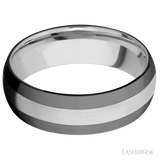 7 mm wide/Domed/Cobalt Chrome band with two 2 mm Double Off Center Edge inlays of Zirconium. - Diamonds By Rothschild