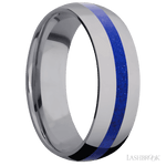 7 mm wide/Domed/Tantalum band with one 2 mm Centered inlay of Lapis. - Diamonds By Rothschild