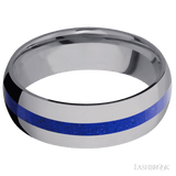 7 mm wide/Domed/Tantalum band with one 2 mm Centered inlay of Lapis. - Diamonds By Rothschild