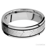 7 mm wide/Flat/Cobalt Chrome band with one 4 mm Centered inlay of Meteorite. - Diamonds By Rothschild