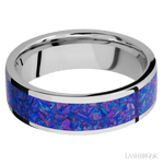 7 mm wide/Flat/Cobalt Chrome band with one 5 mm Centered inlay of Purple Opal. - Diamonds By Rothschild